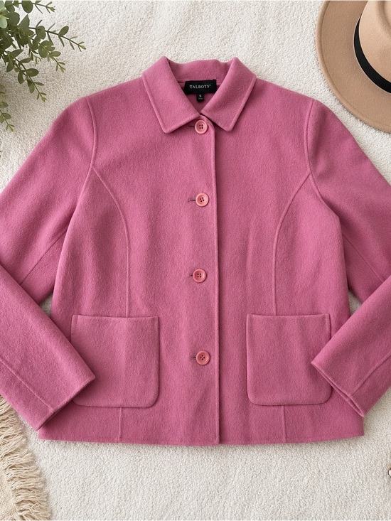 Talbots Jackets & Blazers - Talbots Pink Wool Blend Jacket | Women’s Small | Quiet Luxury | Old Money Chic